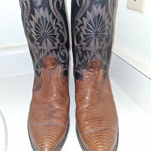 Brown and Black Western Leather Boots